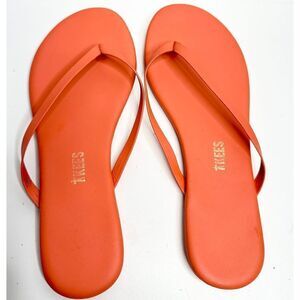Tkees Flip Flops Womens Size 5 Coral Slip On Leather Sandals